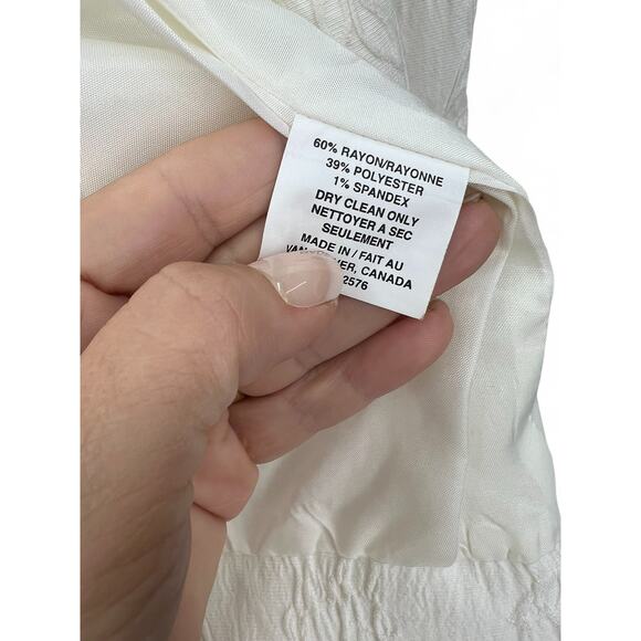 Jacqueline CONOIR | 2 / S| brocade Turlington blazer Textured One Button Ivory - Picture 7 of 8